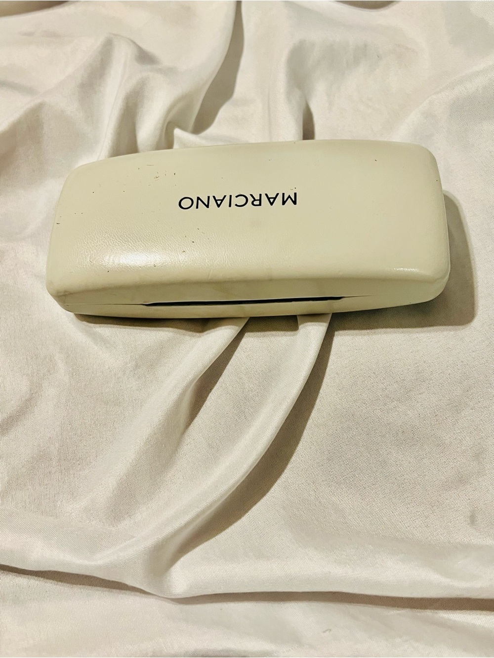 Marciano Off-White Leather Eyeglass Case